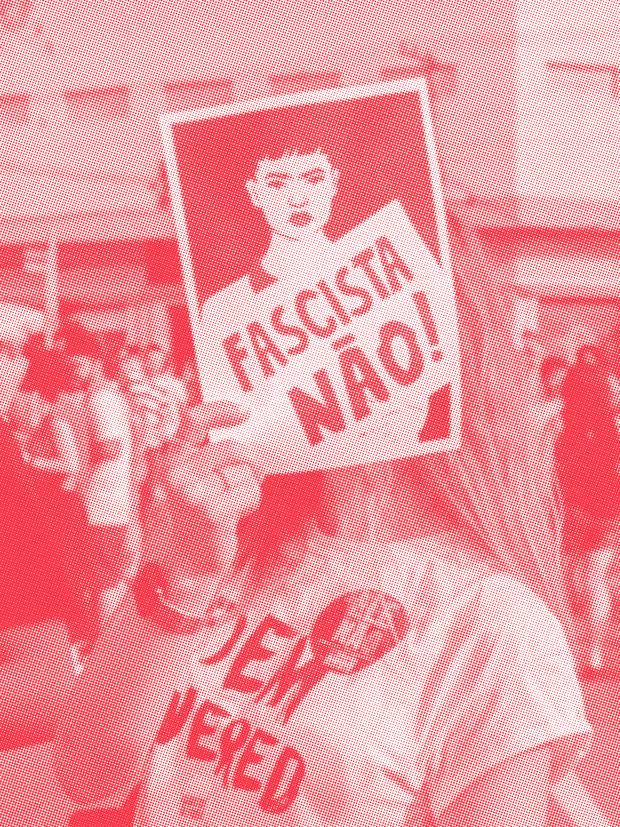 Cartaz com os dizeres Fascista não!