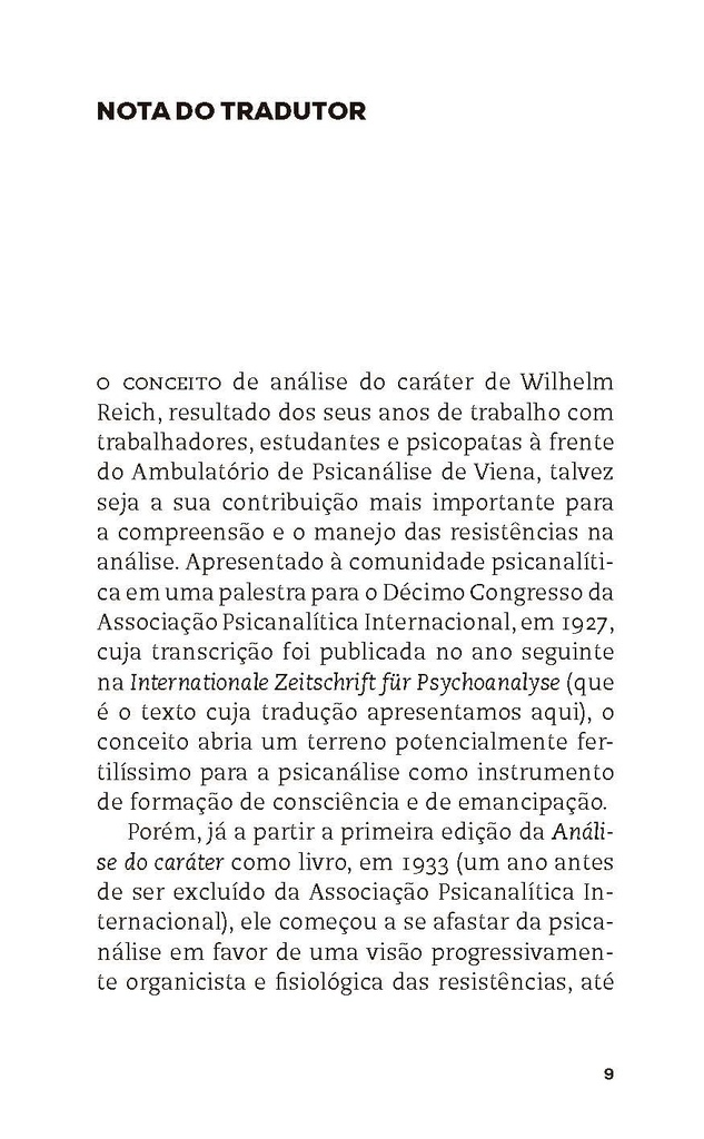 Sobre a Análise do Caráter